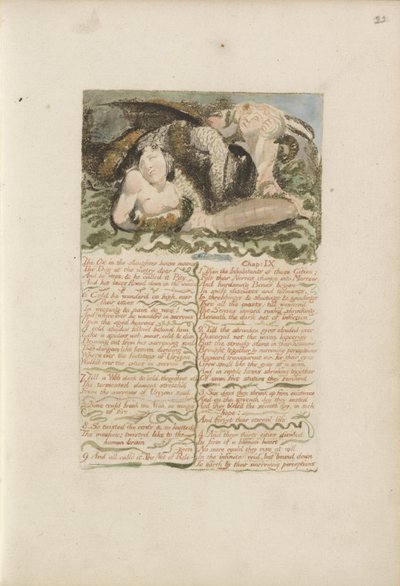 The Ox in the slaughter house moans..., plate 26 from The First Book of Urizen, 1794 by William Blake